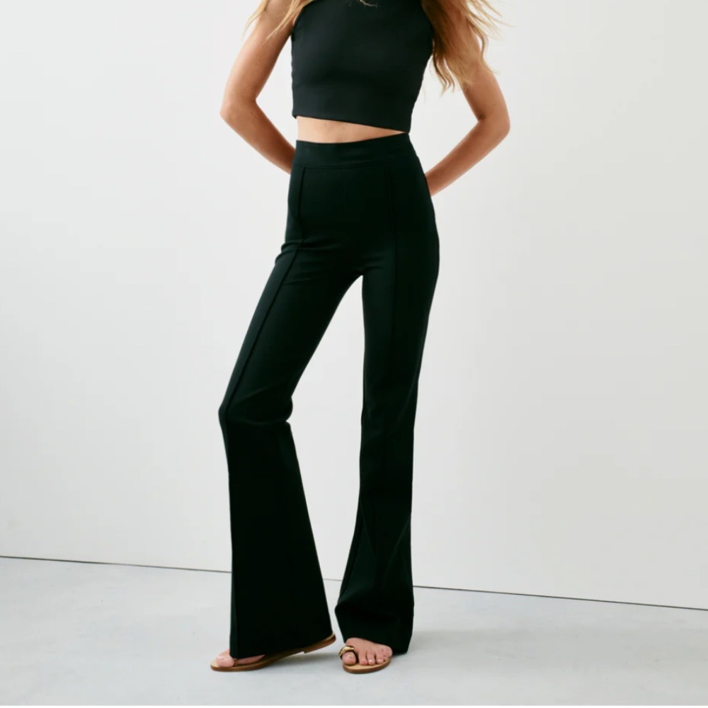 Spanx Hi-Rise Flare Ponte Pants Black Small Regular